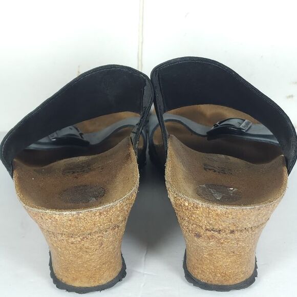 Birkenstock Papillio Women's Della US6 EU37 Black Leather Slip On Wedge Sandals - Picture 10 of 16